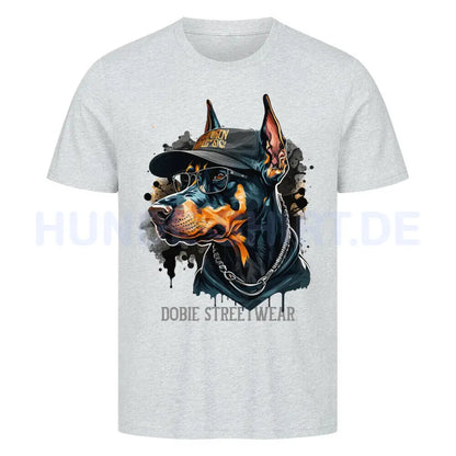 Premium T-Shirt "Dobermann - Streetwear" Heather Grey – hunde-shirt.de