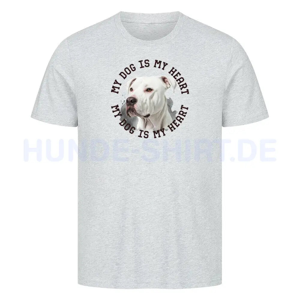 Premium T-Shirt "Dogo Argentino HEART" Heather Grey – hunde-shirt.de