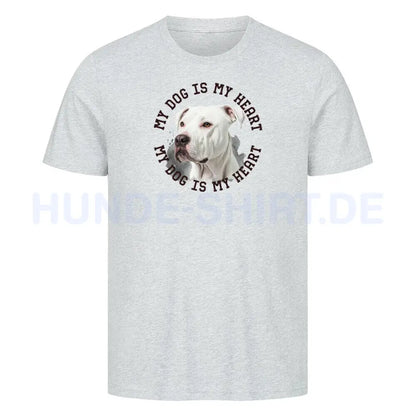 Premium T-Shirt "Dogo Argentino HEART" Heather Grey – hunde-shirt.de