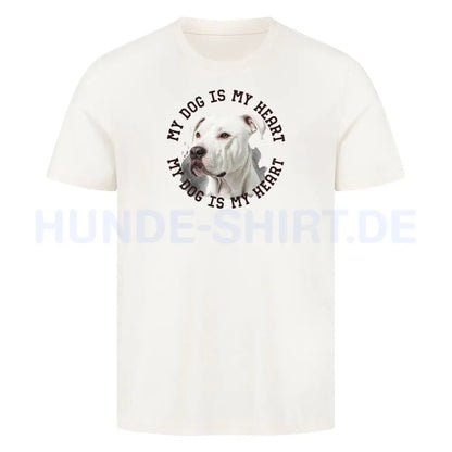 Premium T-Shirt "Dogo Argentino HEART" Natural Raw – hunde-shirt.de