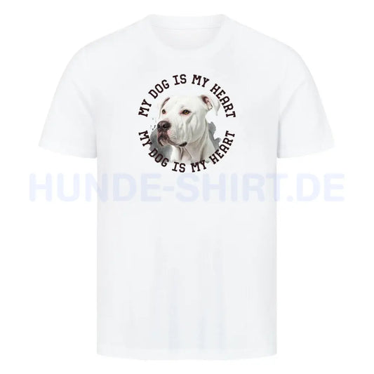 Premium T-Shirt "Dogo Argentino HEART" Weiß – hunde-shirt.de