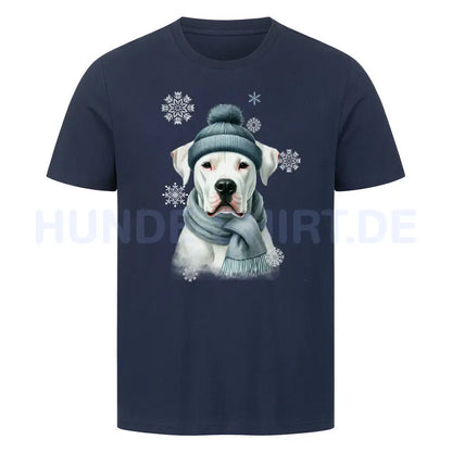 Premium T-Shirt "Dogo Argentino Winter" French Navy – hunde-shirt.de