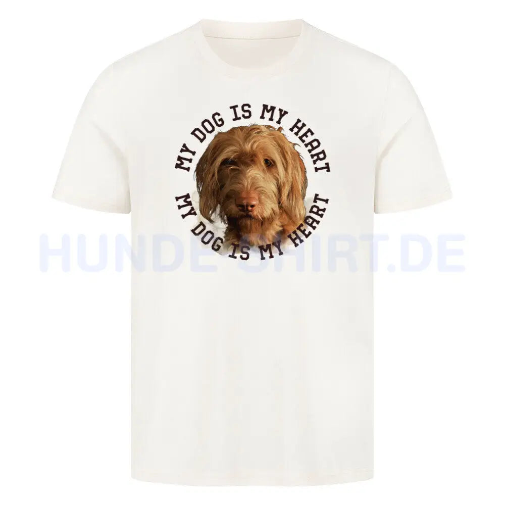 Premium T-Shirt "Drahthaar Vizsla HEART" Natural Raw – hunde-shirt.de