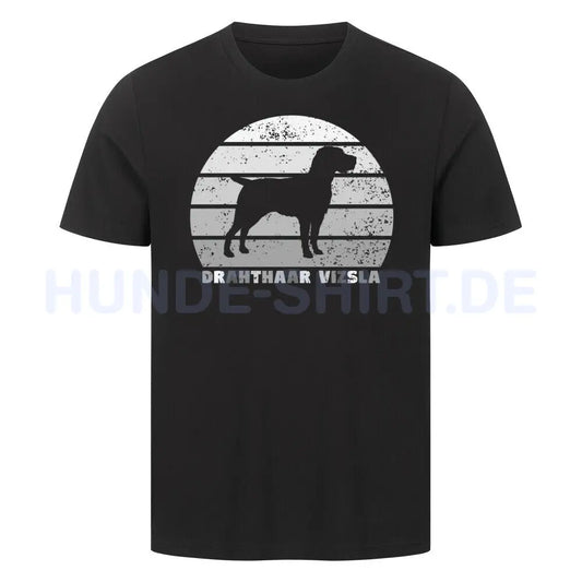 Premium T-Shirt "Drahthaar Vizsla" Schwarz – hunde-shirt.de