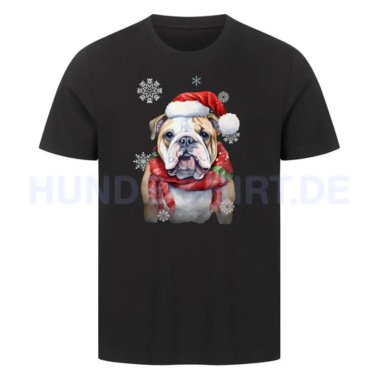 Premium T-Shirt "English Bulldog Christmas" Schwarz – hunde-shirt.de