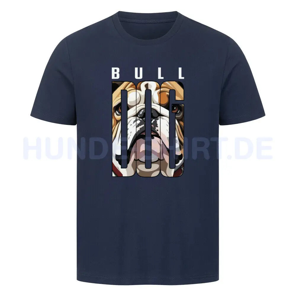 Premium T-Shirt "English Bulldog - Face" French Navy – hunde-shirt.de