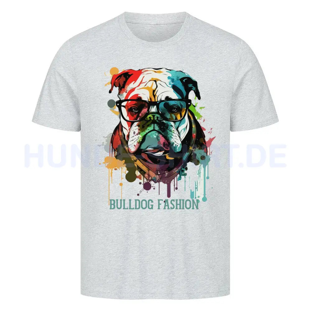 Premium T-Shirt "English Bulldog - Fashion" Heather Grey – hunde-shirt.de