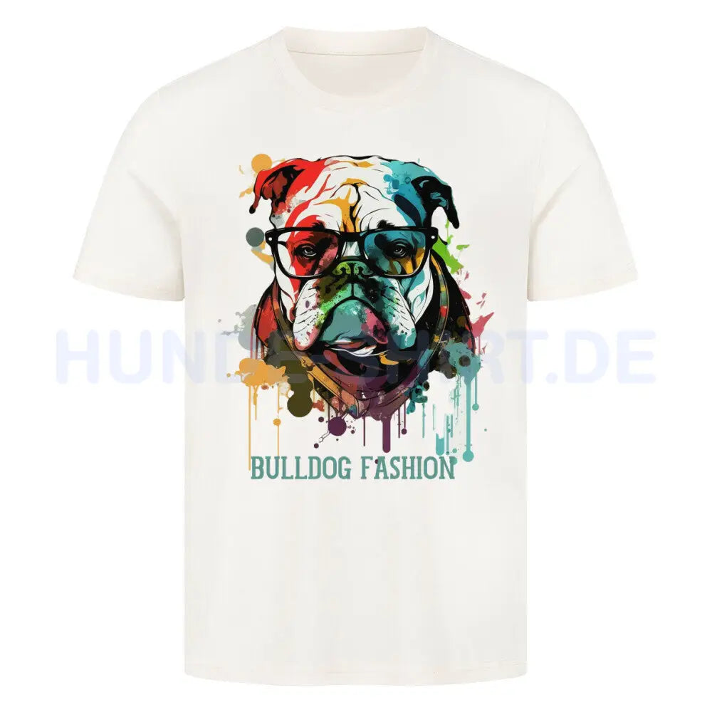 Premium T-Shirt "English Bulldog - Fashion" Natural Raw – hunde-shirt.de