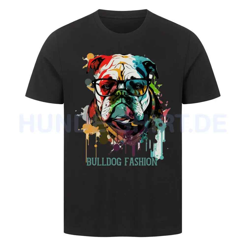 Premium T-Shirt "English Bulldog - Fashion" Schwarz – hunde-shirt.de