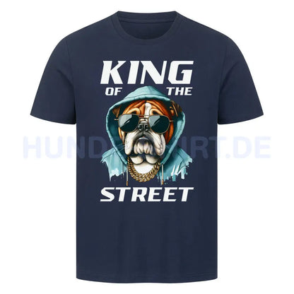 Premium T-Shirt "English Bulldog - King of the street" French Navy – hunde-shirt.de