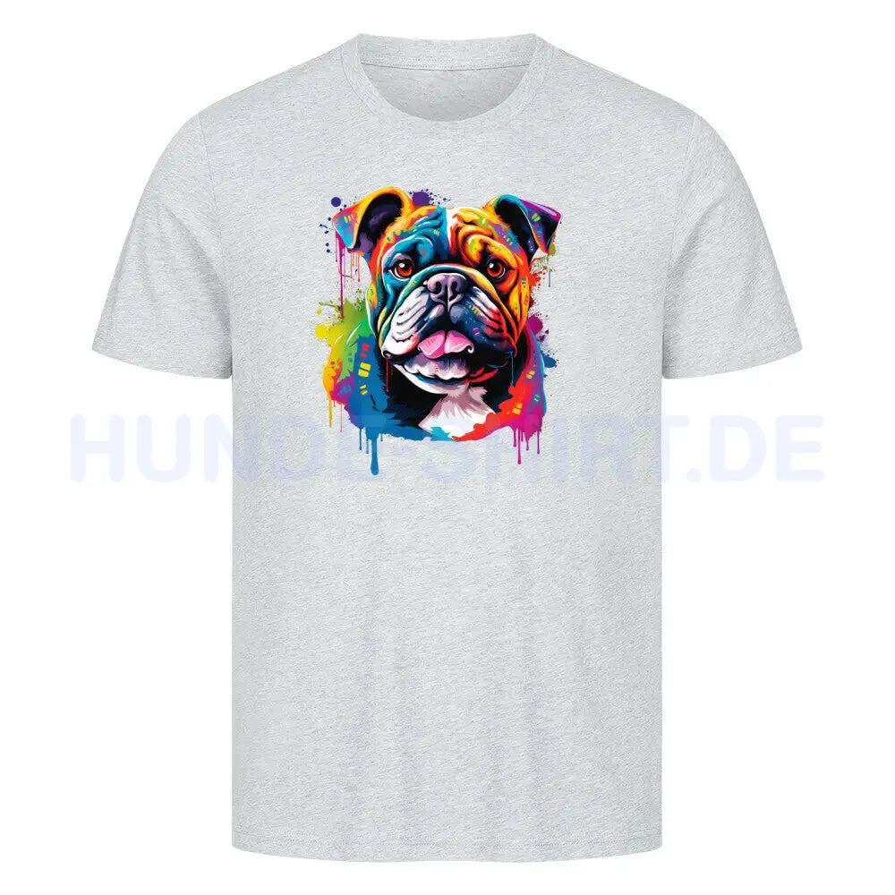 Premium T-Shirt "English Bulldog Paint" Heather Grey – hunde-shirt.de