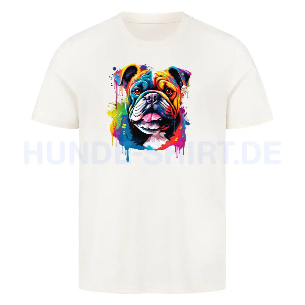 Premium T-Shirt "English Bulldog Paint" Natural Raw – hunde-shirt.de