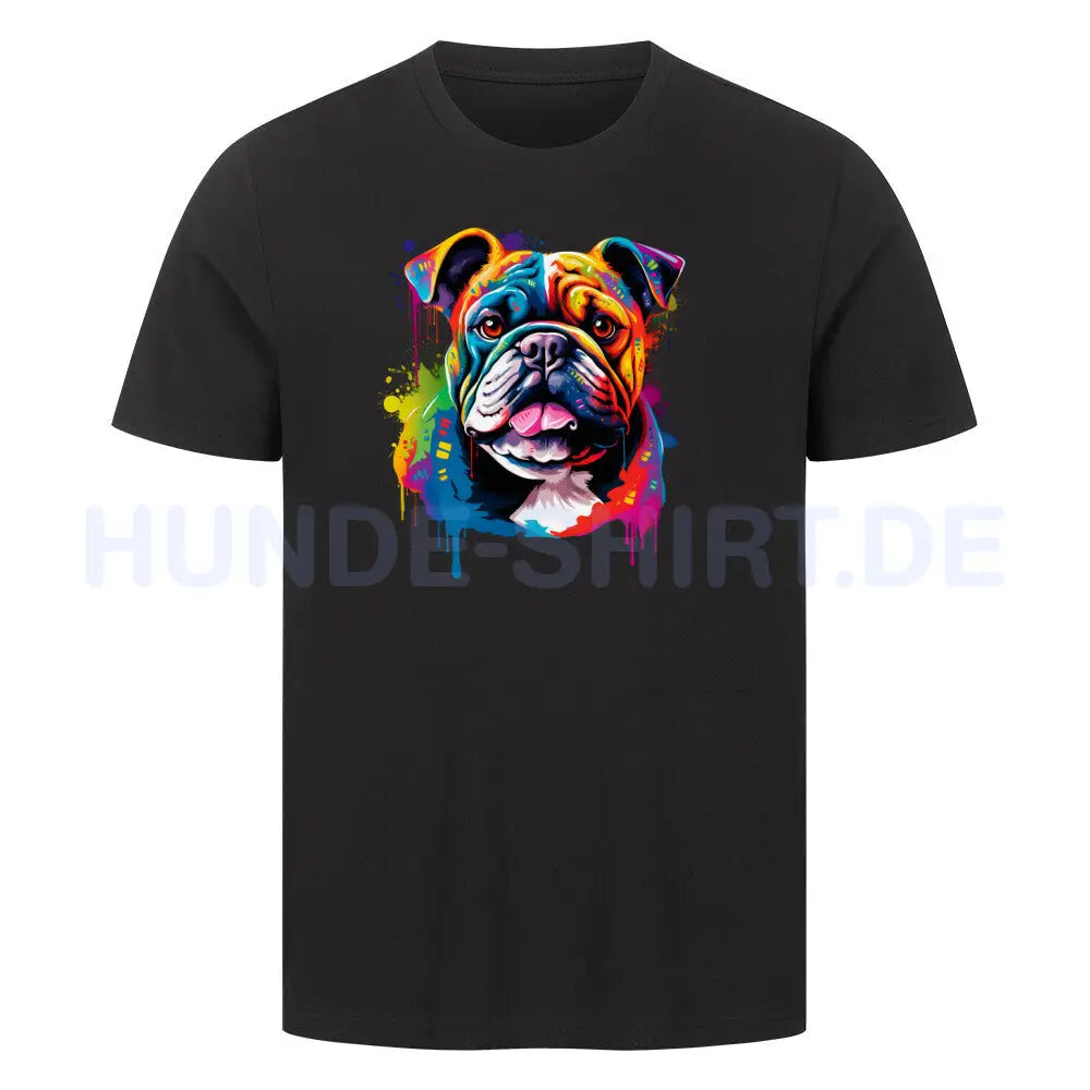 Premium T-Shirt "English Bulldog Paint" Schwarz – hunde-shirt.de