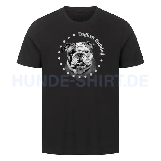 Premium T-Shirt "English Bulldog Rounded" Schwarz – hunde-shirt.de