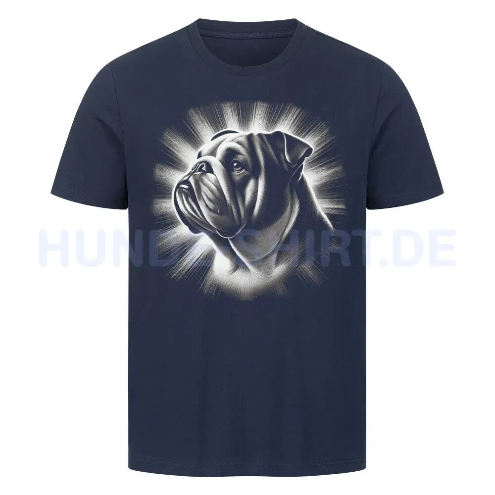 Premium T-Shirt "English Bulldog - Shine" French Navy – hunde-shirt.de