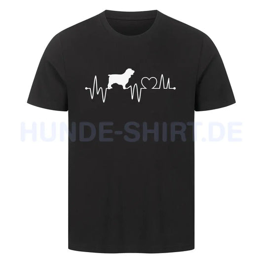 Premium T-Shirt "English Cocker - Heartbeat" Schwarz – hunde-shirt.de