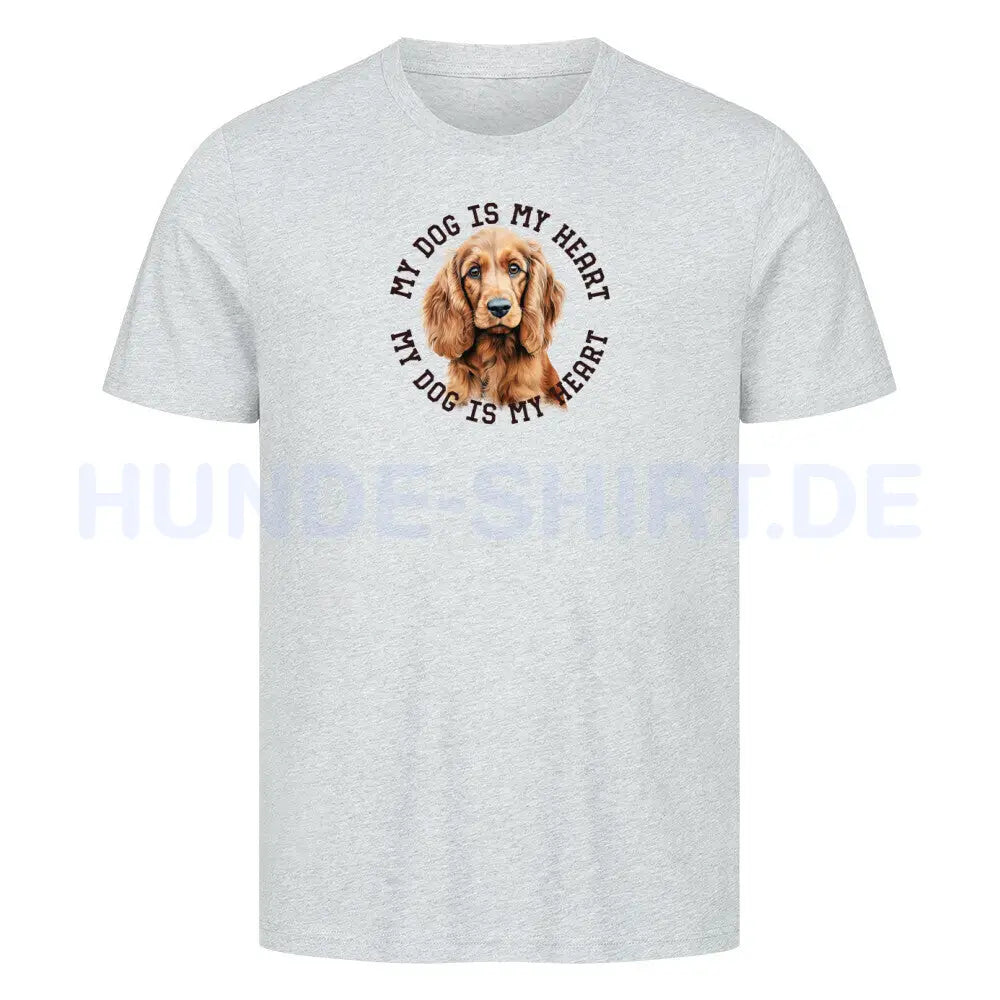 Premium T-Shirt "English Cocker Spaniel HEART" Heather Grey – hunde-shirt.de