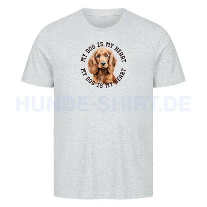 Premium T-Shirt "English Cocker Spaniel HEART" Heather Grey – hunde-shirt.de