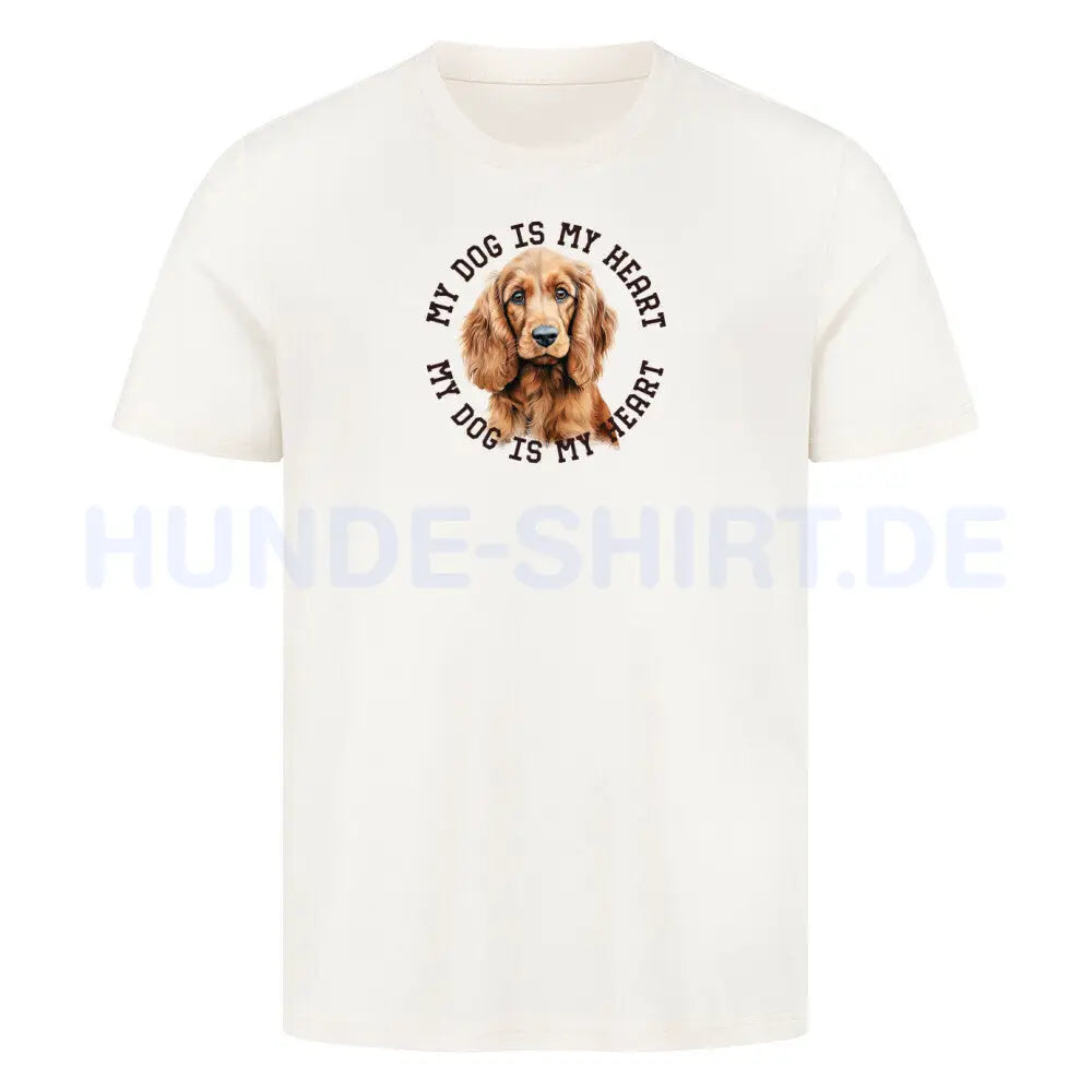 Premium T-Shirt "English Cocker Spaniel HEART" Natural Raw – hunde-shirt.de