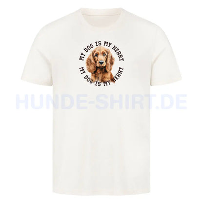 Premium T-Shirt "English Cocker Spaniel HEART" Natural Raw – hunde-shirt.de