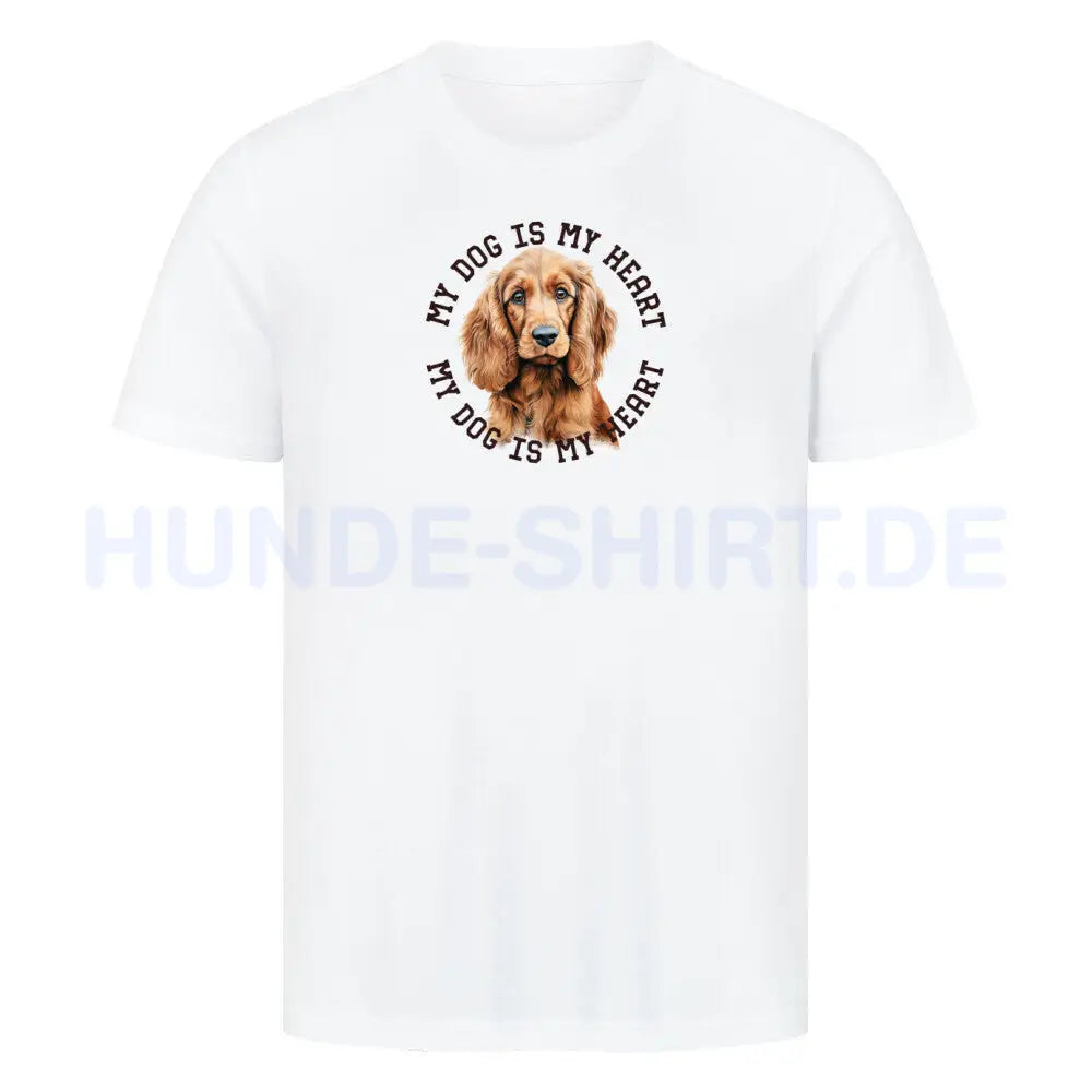 Premium T-Shirt "English Cocker Spaniel HEART" Weiß – hunde-shirt.de