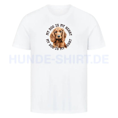 Premium T-Shirt "English Cocker Spaniel HEART" Weiß – hunde-shirt.de