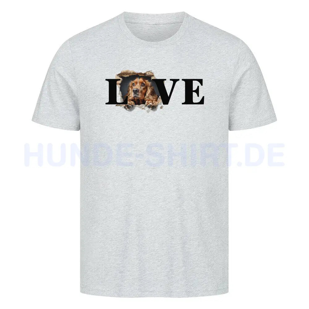 Premium T-Shirt "English Cocker Spaniel LOVE" Heather Grey – hunde-shirt.de