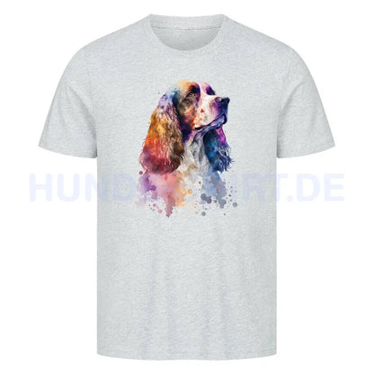 Premium T-Shirt "English Cocker Spaniel Paint" Heather Grey – hunde-shirt.de