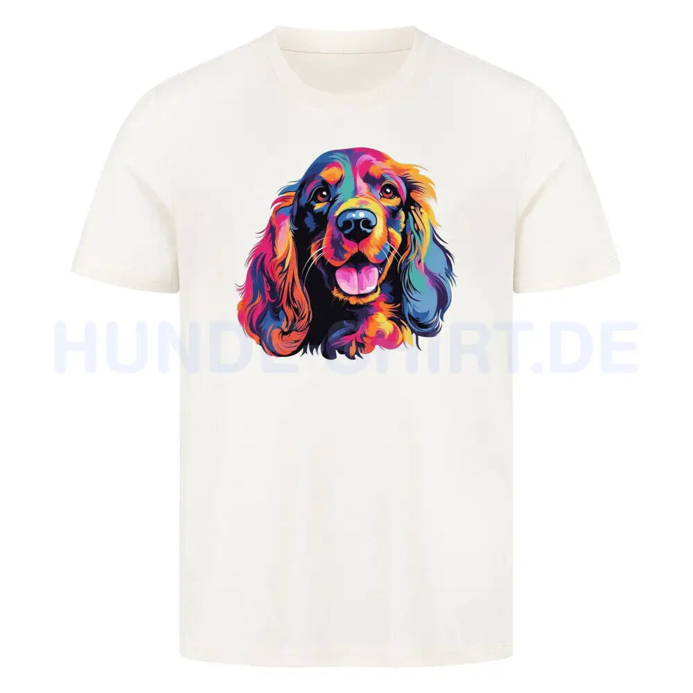 Premium T-Shirt "English Cocker Spaniel Paint" Natural Raw – hunde-shirt.de