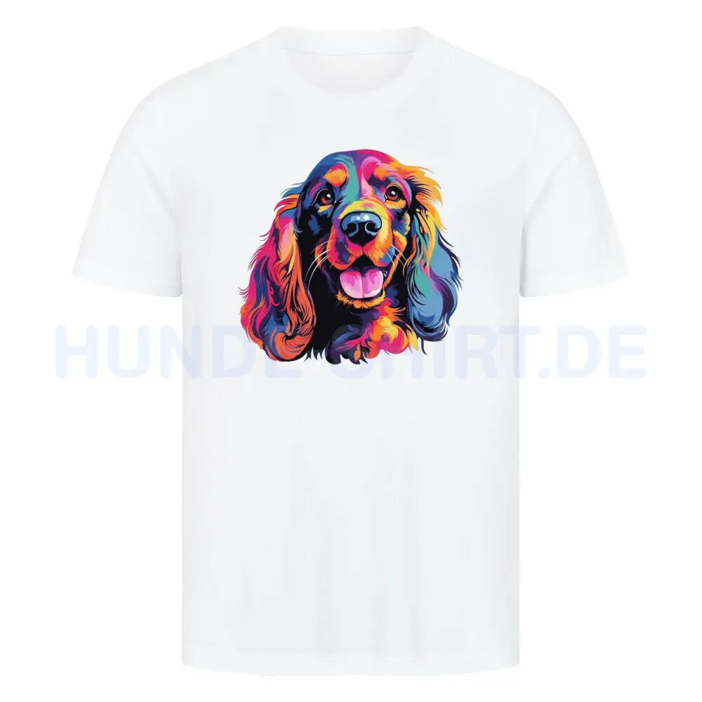 Premium T-Shirt "English Cocker Spaniel Paint" Weiß – hunde-shirt.de