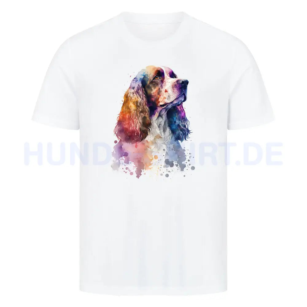 Premium T-Shirt "English Cocker Spaniel Paint" Weiß – hunde-shirt.de