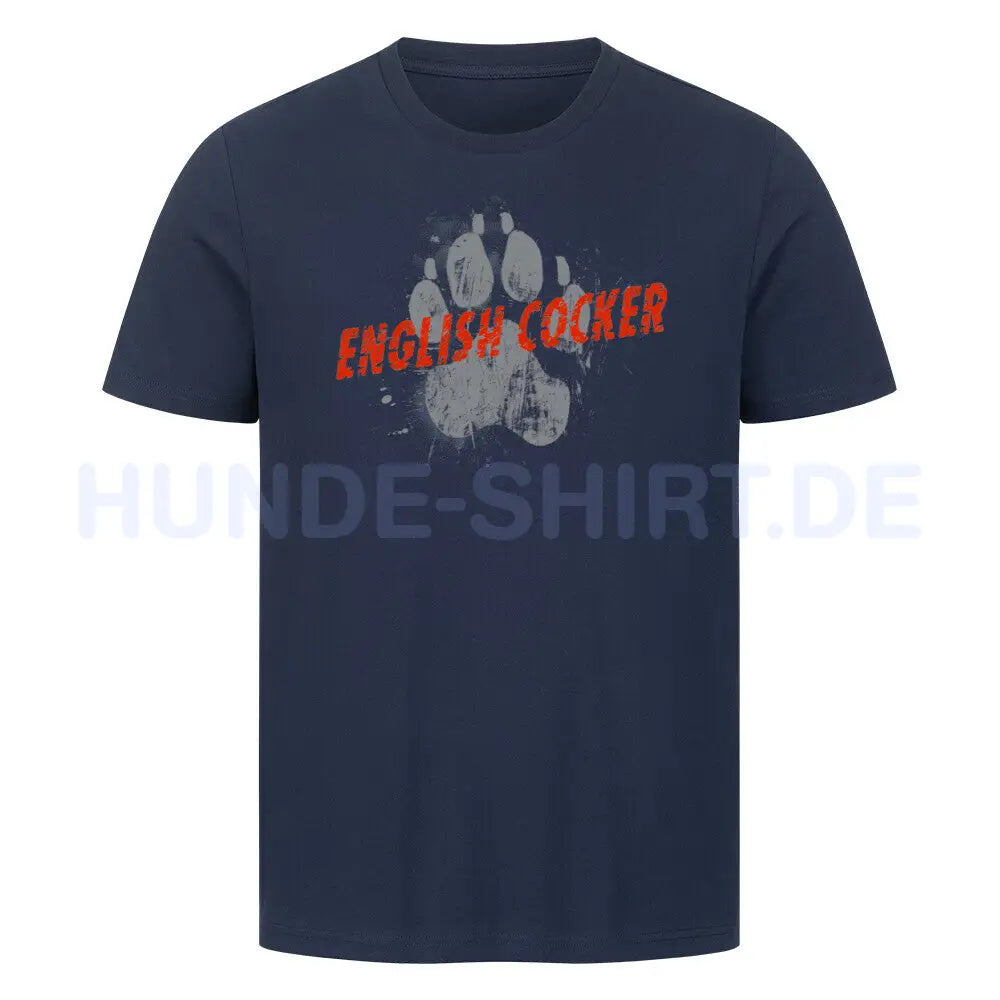 Premium T-Shirt "English Cocker Spaniel - PAW" French Navy – hunde-shirt.de