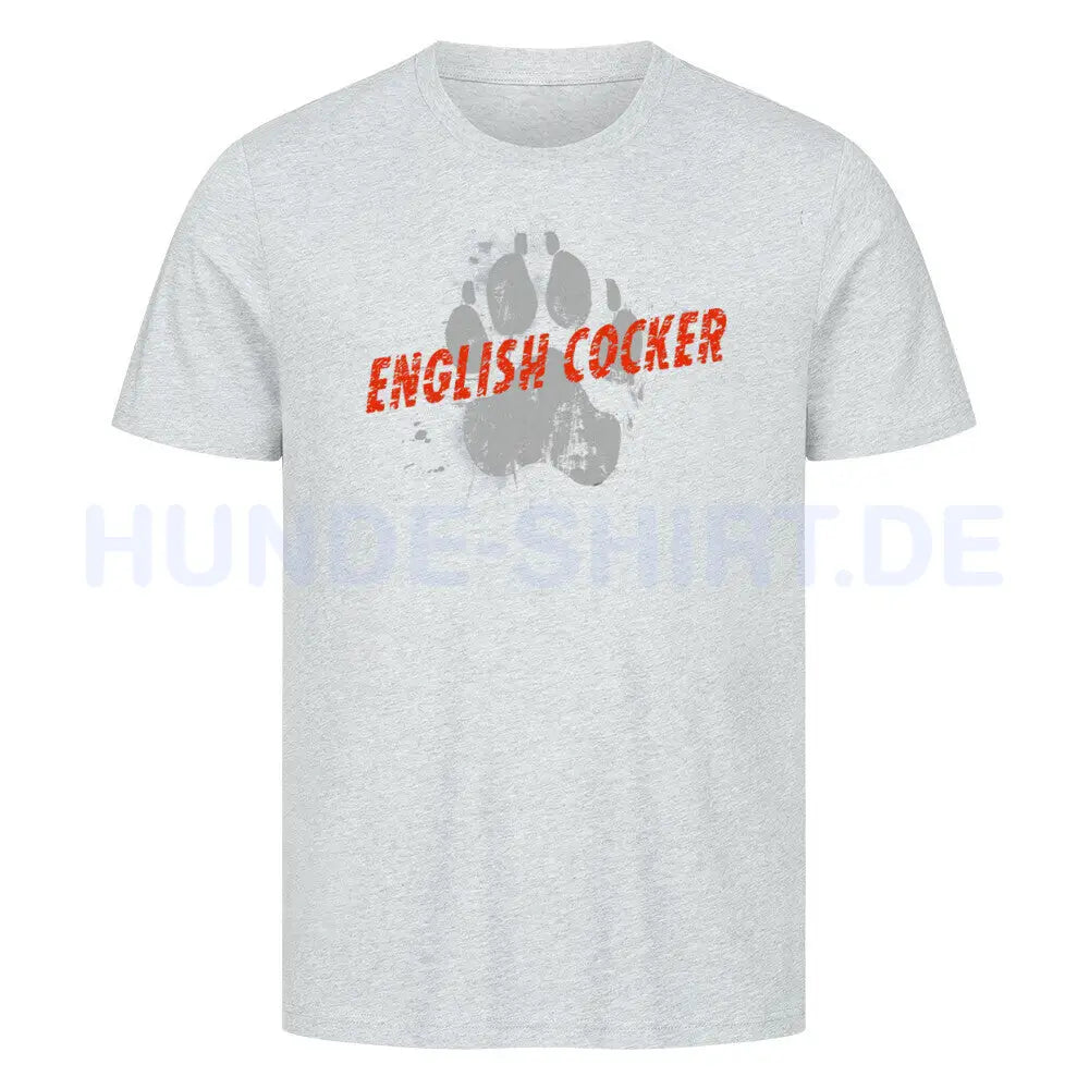 Premium T-Shirt "English Cocker Spaniel - PAW" Heather Grey – hunde-shirt.de