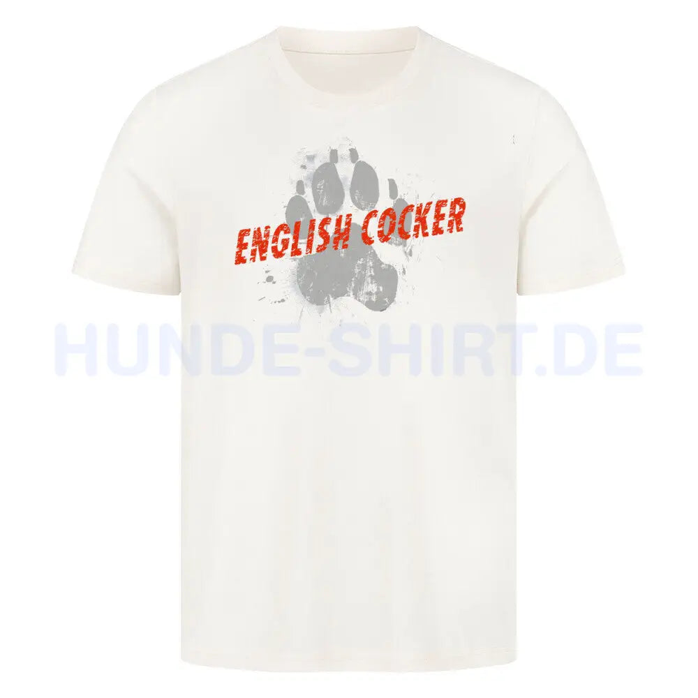 Premium T-Shirt "English Cocker Spaniel - PAW" Natural Raw – hunde-shirt.de