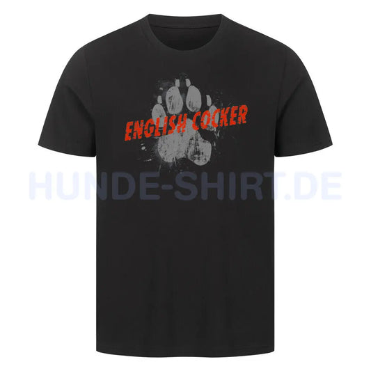 Premium T-Shirt "English Cocker Spaniel - PAW" Schwarz – hunde-shirt.de