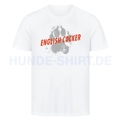 Premium T-Shirt "English Cocker Spaniel - PAW" Weiß – hunde-shirt.de