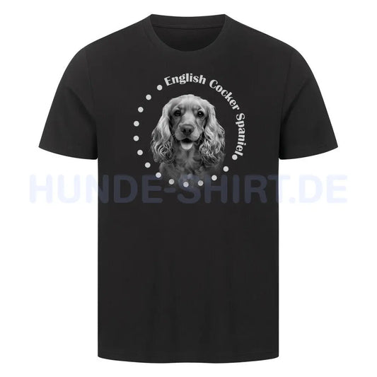 Premium T-Shirt "English Cocker Spaniel Rounded" Schwarz – hunde-shirt.de