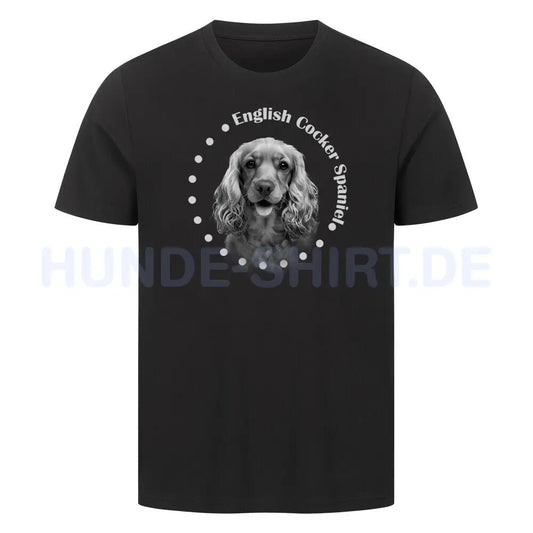 Premium T-Shirt "English Cocker Spaniel Rounded" Schwarz – hunde-shirt.de