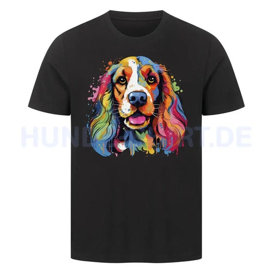 Premium T-Shirt "English Cocker - Splash" Schwarz – hunde-shirt.de