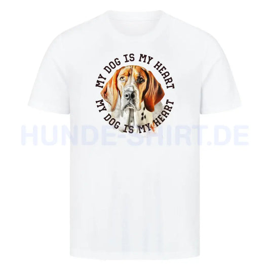 Premium T-Shirt "English Foxhound HEART" Weiß – hunde-shirt.de