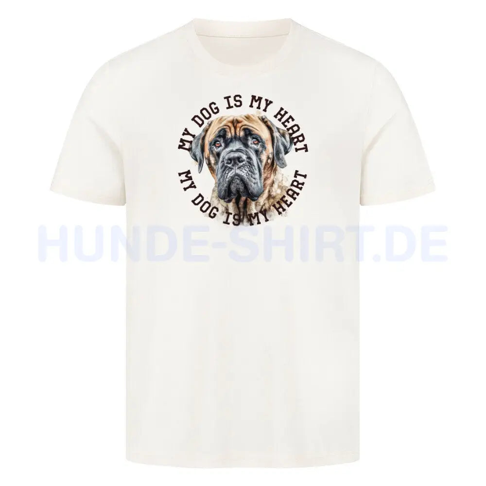 Premium T-Shirt "English Mastiff HEART" Natural Raw – hunde-shirt.de