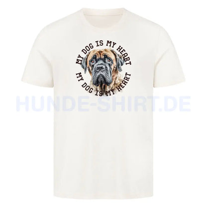 Premium T-Shirt "English Mastiff HEART" Natural Raw – hunde-shirt.de