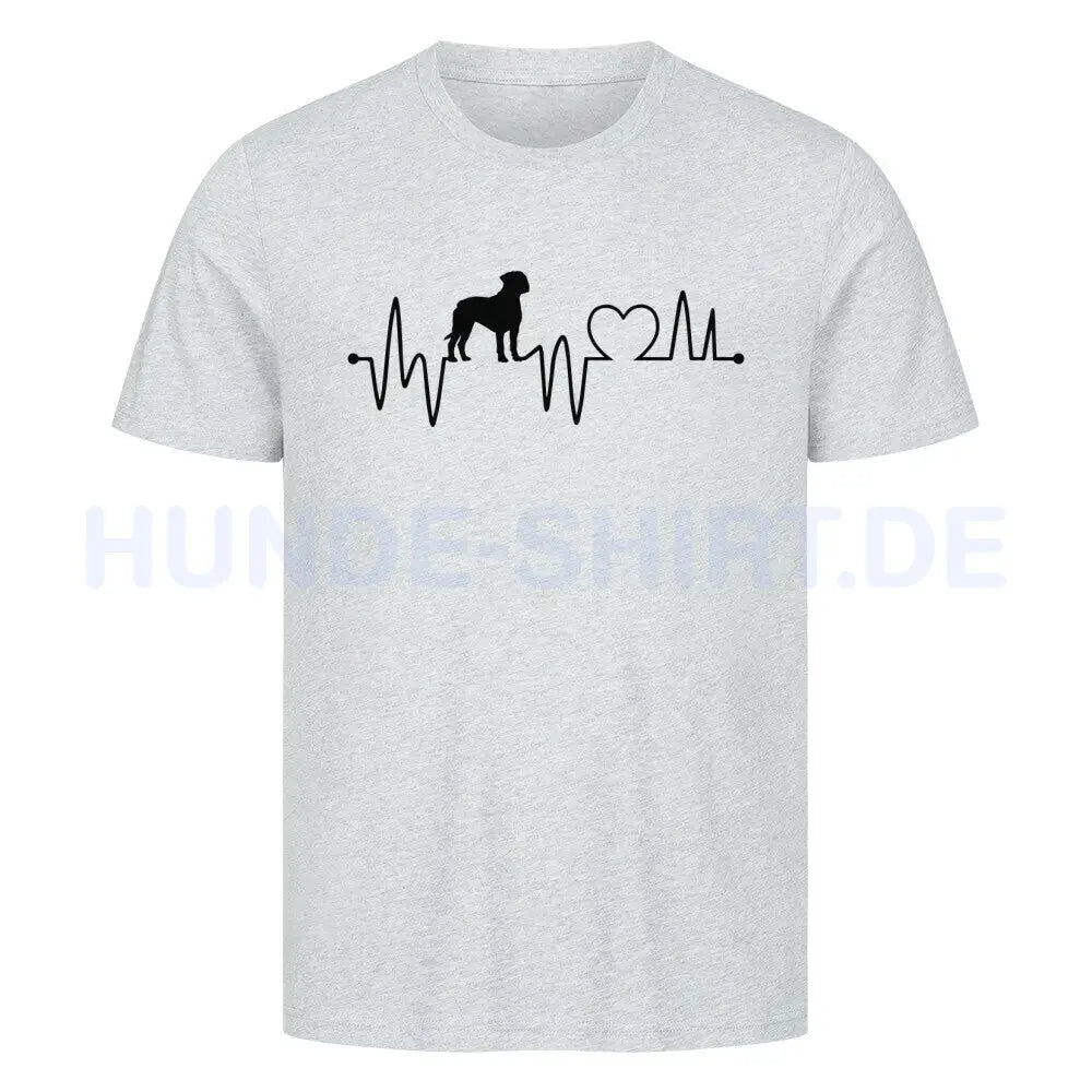 Premium T-Shirt "English Mastiff - Heartbeat" Heather Grey – hunde-shirt.de