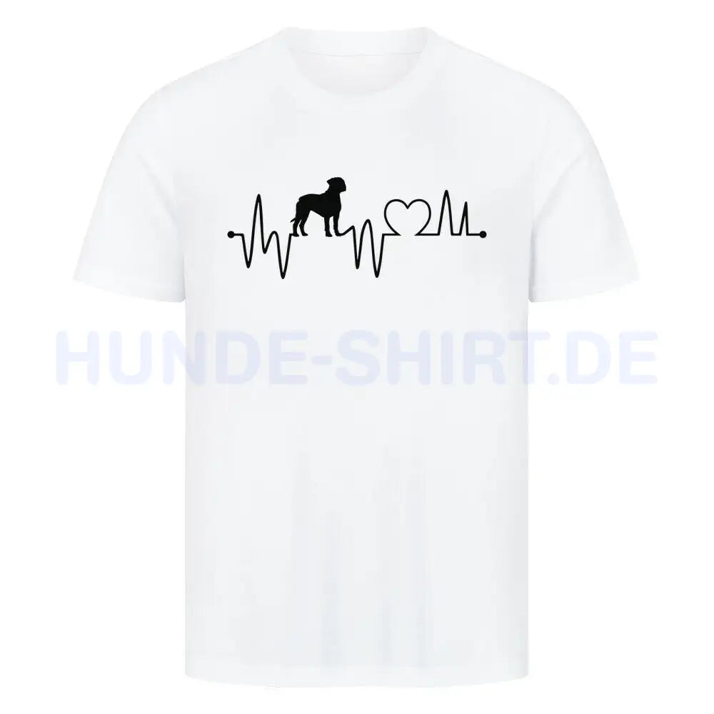 Premium T-Shirt "English Mastiff - Heartbeat" Weiß – hunde-shirt.de