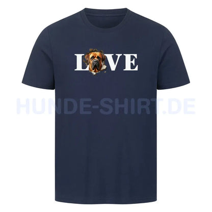 Premium T-Shirt "English Mastiff - LOVE" French Navy – hunde-shirt.de