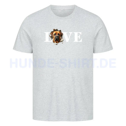 Premium T-Shirt "English Mastiff - LOVE" Heather Grey – hunde-shirt.de