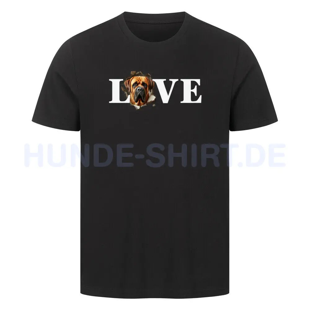 Premium T-Shirt "English Mastiff - LOVE" Schwarz – hunde-shirt.de