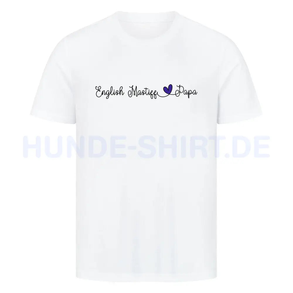 Premium T-Shirt "English Mastiff - Papa" Weiß – hunde-shirt.de