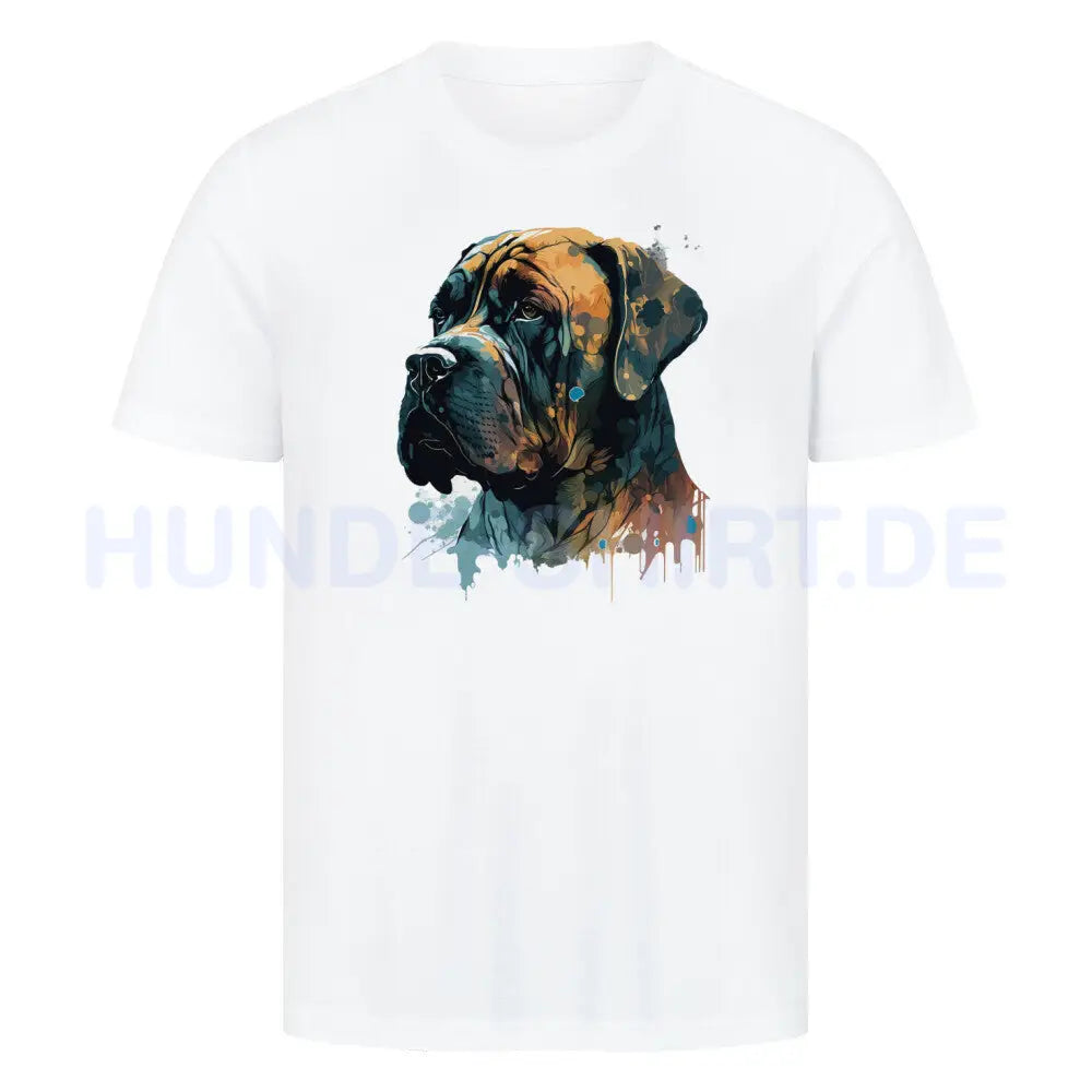 Premium T-Shirt "English Mastiff - Raw" Weiß – hunde-shirt.de