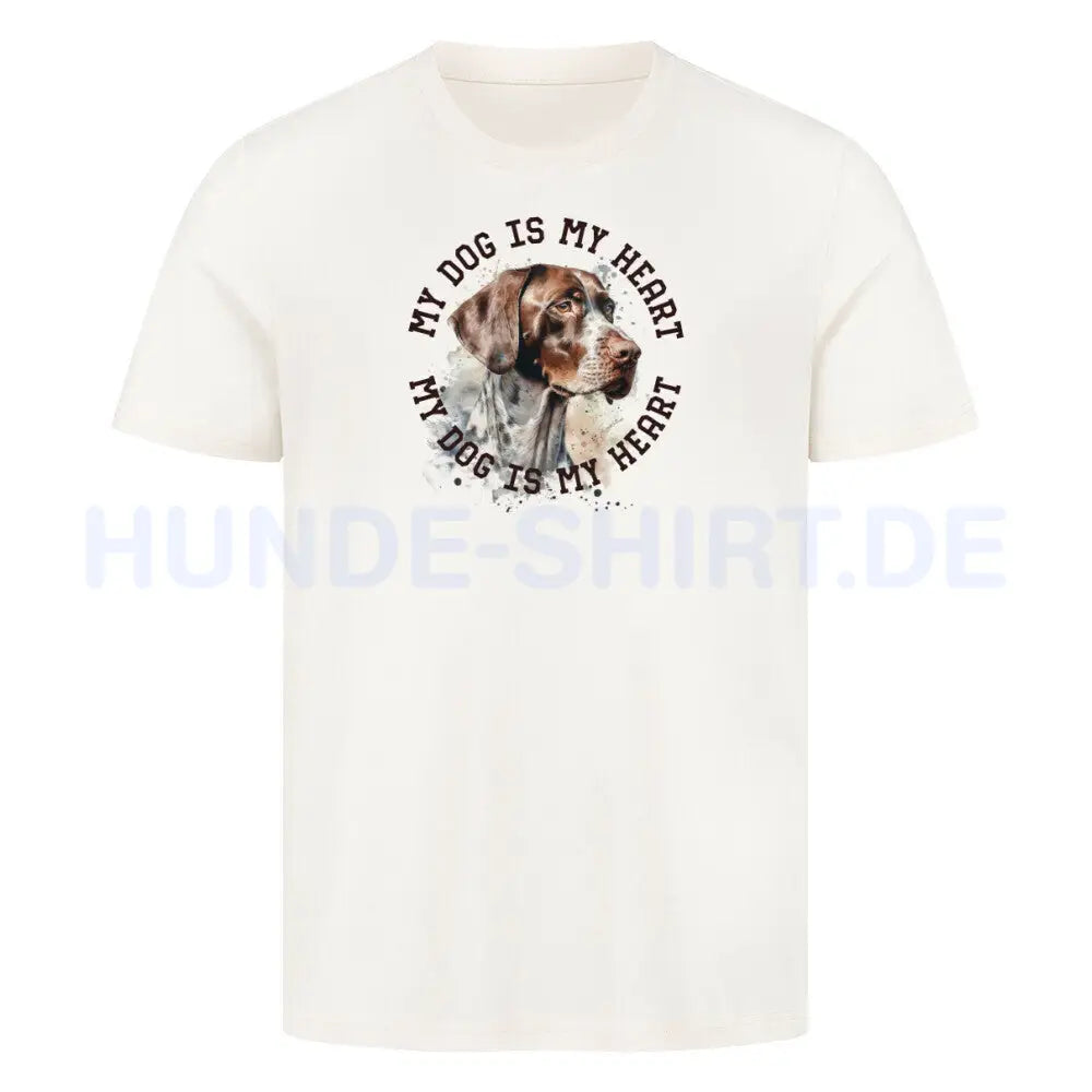 Premium T-Shirt "English Pointer HEART" Natural Raw – hunde-shirt.de